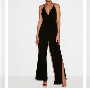 Express Black Slit-Leg Jumpsuit